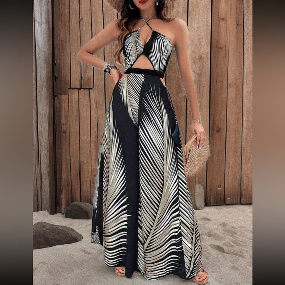 Black cutout jumpsuit